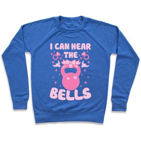 Virgin Teez  Pullover Crewneck Sweatshirt / x-small / Heathered Blue I CAN HEAR THE BELLS CREWNECK SWEATSHIRT