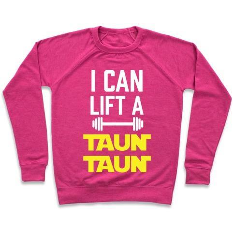 Virgin Teez  Pullover Crewneck Sweatshirt / x-small / Deep Pink I CAN LIFT A TAUNTAUN CREWNECK SWEATSHIRT