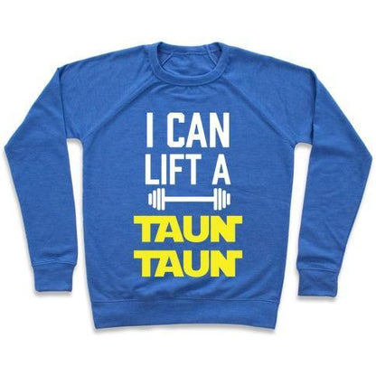 Virgin Teez  Pullover Crewneck Sweatshirt / x-small / Heathered Blue I CAN LIFT A TAUNTAUN CREWNECK SWEATSHIRT