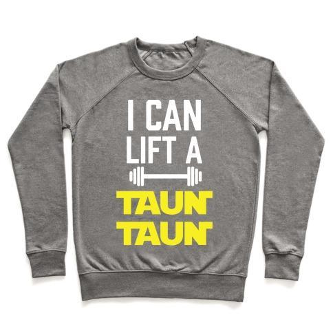 Virgin Teez  Pullover Crewneck Sweatshirt / x-small / Heathered Gray I CAN LIFT A TAUNTAUN CREWNECK SWEATSHIRT