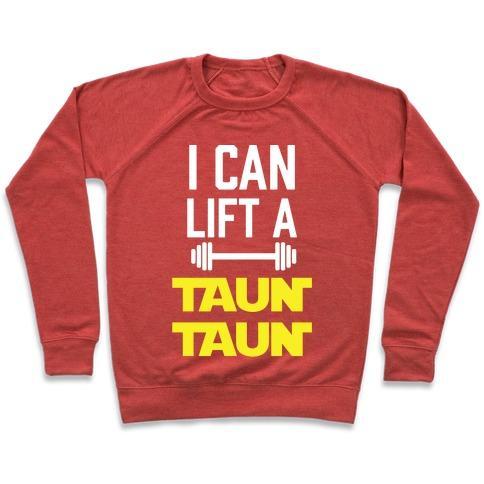 Virgin Teez  Pullover Crewneck Sweatshirt / x-small / Heathered Red I CAN LIFT A TAUNTAUN CREWNECK SWEATSHIRT