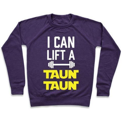 Virgin Teez  Pullover Crewneck Sweatshirt / x-small / Purple I CAN LIFT A TAUNTAUN CREWNECK SWEATSHIRT