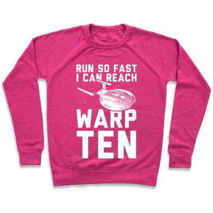 Virgin Teez  Pullover Crewneck Sweatshirt / x-small / Deep Pink I CAN REACH WARP TEN CREWNECK SWEATSHIRT