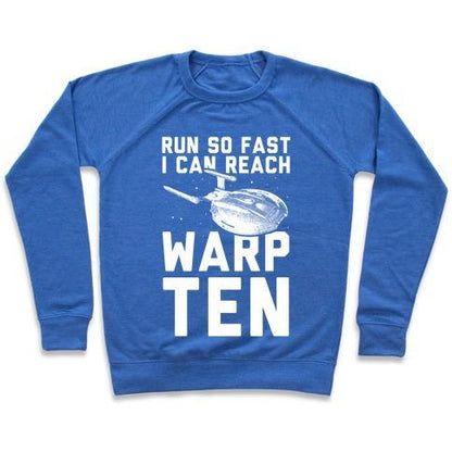 Virgin Teez  Pullover Crewneck Sweatshirt / x-small / Heathered Blue I CAN REACH WARP TEN CREWNECK SWEATSHIRT