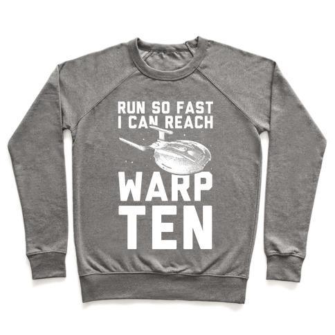 Virgin Teez  Pullover Crewneck Sweatshirt / x-small / Heathered Gray I CAN REACH WARP TEN CREWNECK SWEATSHIRT