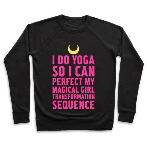 Virgin Teez  Pullover Crewneck Sweatshirt / x-small / Black I DO YOGA CREWNECK SWEATSHIRT