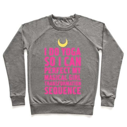 Virgin Teez  Pullover Crewneck Sweatshirt / x-small / Heathered Gray I DO YOGA CREWNECK SWEATSHIRT