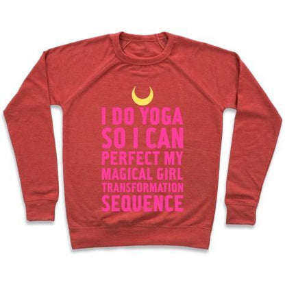 Virgin Teez  Pullover Crewneck Sweatshirt / x-small / Heathered Red I DO YOGA CREWNECK SWEATSHIRT