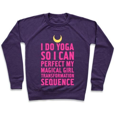 Virgin Teez  Pullover Crewneck Sweatshirt / x-small / Purple I DO YOGA CREWNECK SWEATSHIRT