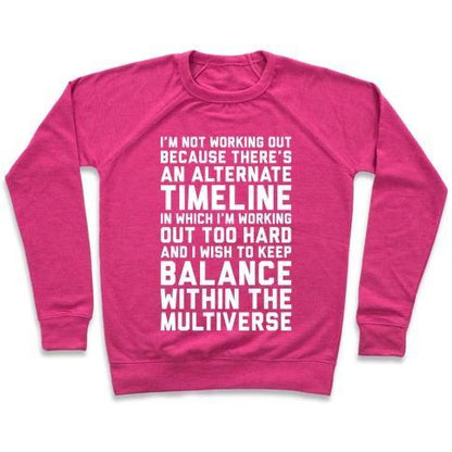 Virgin Teez  Pullover Crewneck Sweatshirt / x-small / Deep Pink I DON'T WORK OUT CREWNECK SWEATSHIRT