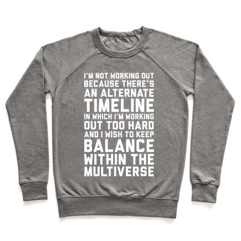 Virgin Teez  Pullover Crewneck Sweatshirt / x-small / Heathered Gray I DON'T WORK OUT CREWNECK SWEATSHIRT