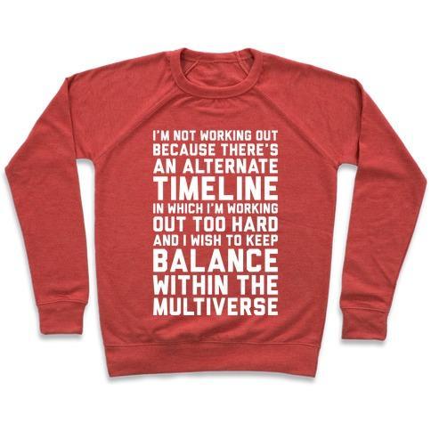 Virgin Teez  Pullover Crewneck Sweatshirt / x-small / Heathered Red I DON'T WORK OUT CREWNECK SWEATSHIRT