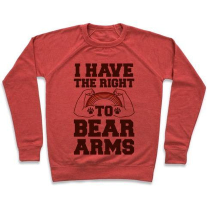 Virgin Teez  Pullover Crewneck Sweatshirt / x-small / Heathered Red I HAVE THE RIGHT TO BEAR ARMS CREWNECK SWEATSHIRT