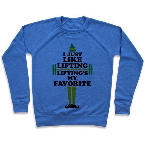 Virgin Teez  Pullover Crewneck Sweatshirt / x-small / Heathered Blue I JUST LIKE LIFTING CREWNECK SWEATSHIRT