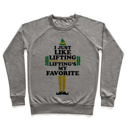 Virgin Teez  Pullover Crewneck Sweatshirt / x-small / Heathered Gray I JUST LIKE LIFTING CREWNECK SWEATSHIRT