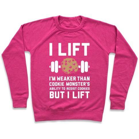 Virgin Teez  Pullover Crewneck Sweatshirt / x-small / Deep Pink I LIFT CREWNECK SWEATSHIRT