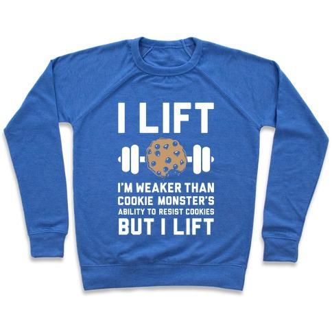 Virgin Teez  Pullover Crewneck Sweatshirt / x-small / Heathered Blue I LIFT CREWNECK SWEATSHIRT