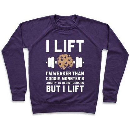 Virgin Teez  Pullover Crewneck Sweatshirt / x-small / Purple I LIFT CREWNECK SWEATSHIRT