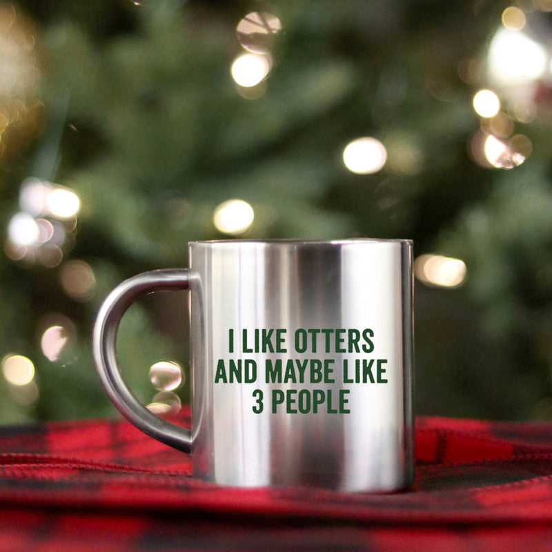 I Like Otters And Maybe Like  People Gold & Silver Mug