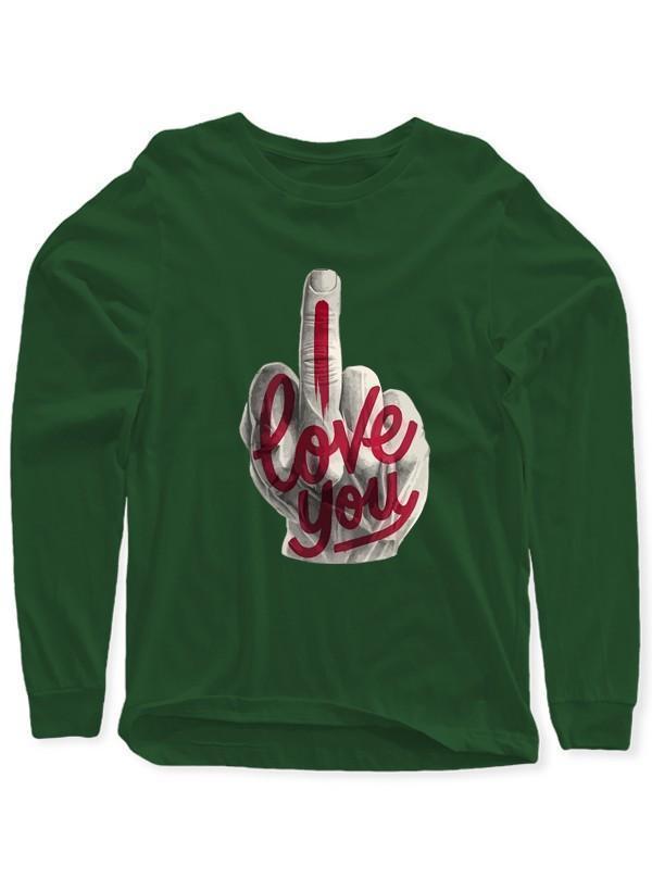 M Nidal Khan T-shirt SMALL / Green I Love You Full Sleeves T-shirt