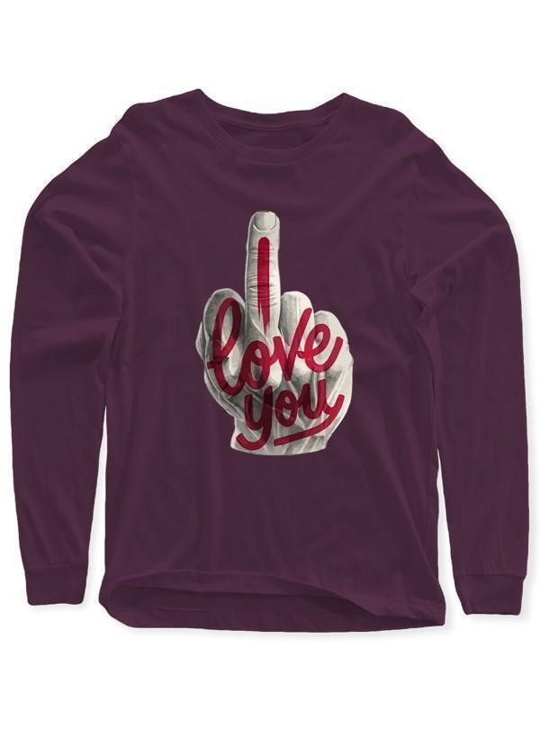 M Nidal Khan T-shirt SMALL / Purple I Love You Full Sleeves T-shirt