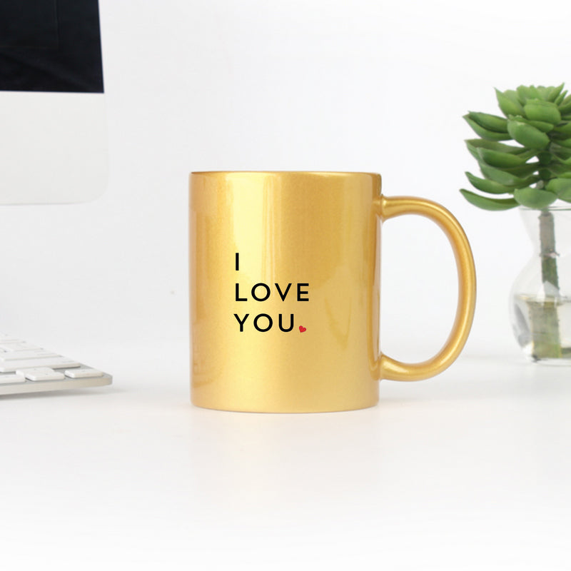 I Love You Gold & Silver Mug