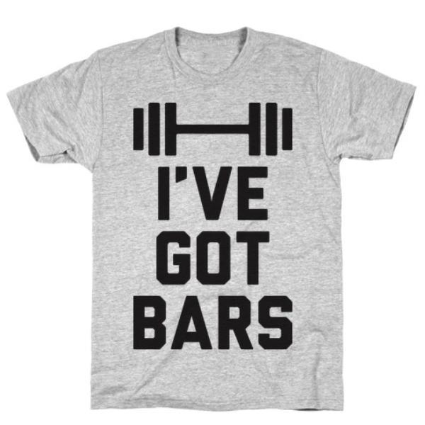 GYM FIT T-SHIRT I'VE GOT BARS GREY T-SHIRT