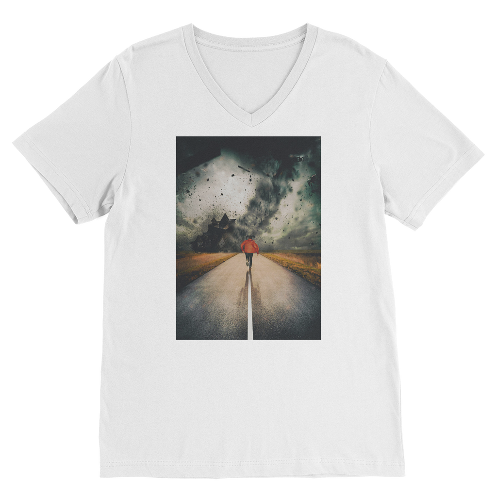 VIRGIN TEEZ Men T-Shirts White / Unisex / S I Walk Alone Premium V-Neck T-Shirt