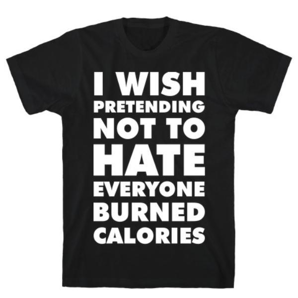 GYM FIT T-SHIRT I WISH PRETENDING BLACK T-SHIRT