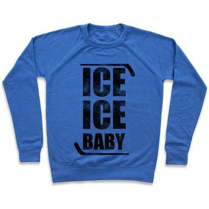 Virgin Teez  Pullover Crewneck Sweatshirt / x-small / Heathered Blue ICE ICE BABY CREWNECK SWEATSHIRT