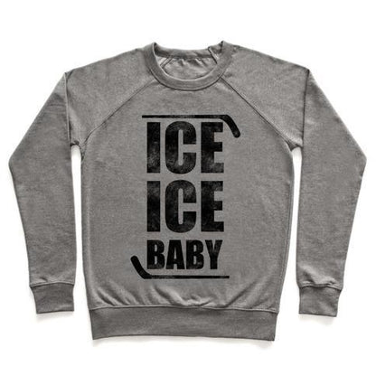 Virgin Teez  Pullover Crewneck Sweatshirt / x-small / Heathered Gray ICE ICE BABY CREWNECK SWEATSHIRT