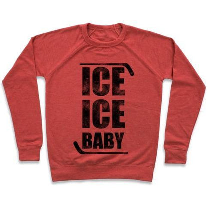 Virgin Teez  Pullover Crewneck Sweatshirt / x-small / Heathered Red ICE ICE BABY CREWNECK SWEATSHIRT