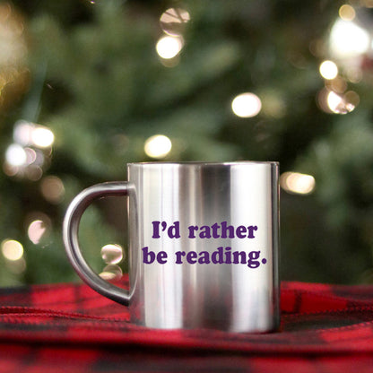 Id Rather Be Reading Gold & Silver Mug