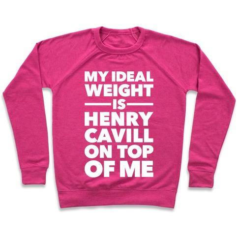 Virgin Teez  Pullover Crewneck Sweatshirt / x-small / Deep Pink IDEAL WEIGHT (HENRY CAVILL) CREWNECK SWEATSHIRT