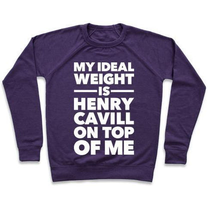 Virgin Teez  Pullover Crewneck Sweatshirt / x-small / Purple IDEAL WEIGHT (HENRY CAVILL) CREWNECK SWEATSHIRT