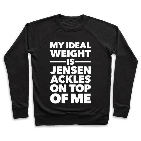 Virgin Teez  Pullover Crewneck Sweatshirt / x-small / Black IDEAL WEIGHT (JENSEN ACKLES) CREWNECK SWEATSHIRT