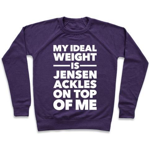 Virgin Teez  Pullover Crewneck Sweatshirt / x-small / Purple IDEAL WEIGHT (JENSEN ACKLES) CREWNECK SWEATSHIRT