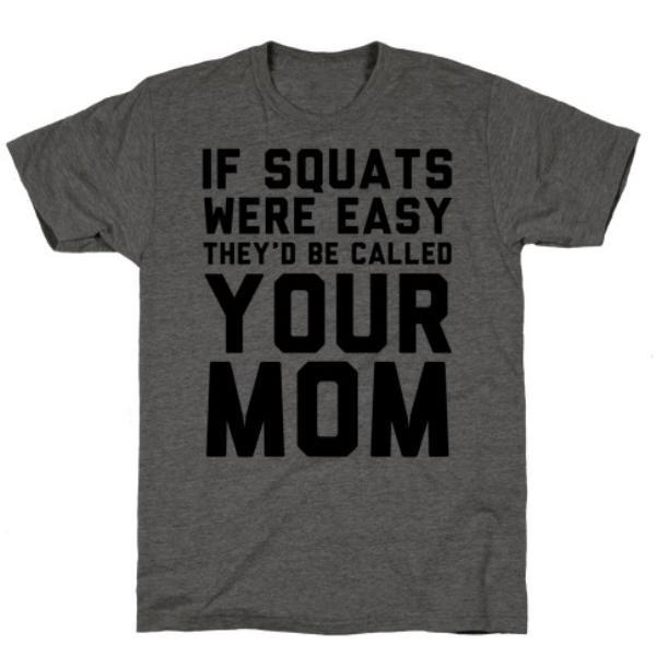 GYM FIT T-SHIRT IF SQUATS WERE EASY CHARCOAL T-SHIRT