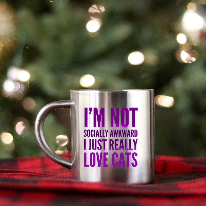 Im Not Socially Awkward I Just Really Love Cats Gold & Silver Mug