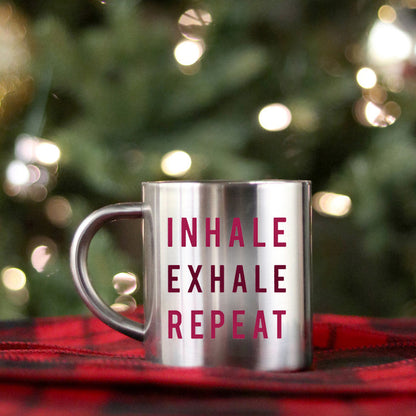 Inhale Exhale Repeat  Gold & Silver Mug