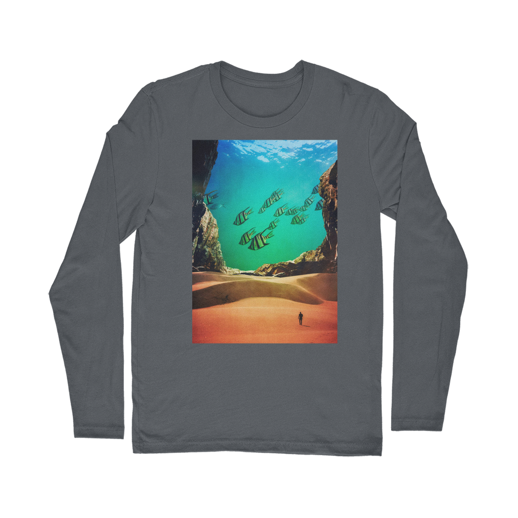 VIRGIN TEEZ Long sleeves T-shirt Dark Grey / Unisex / S Inside the Cave Classic Long Sleeve T-Shirt