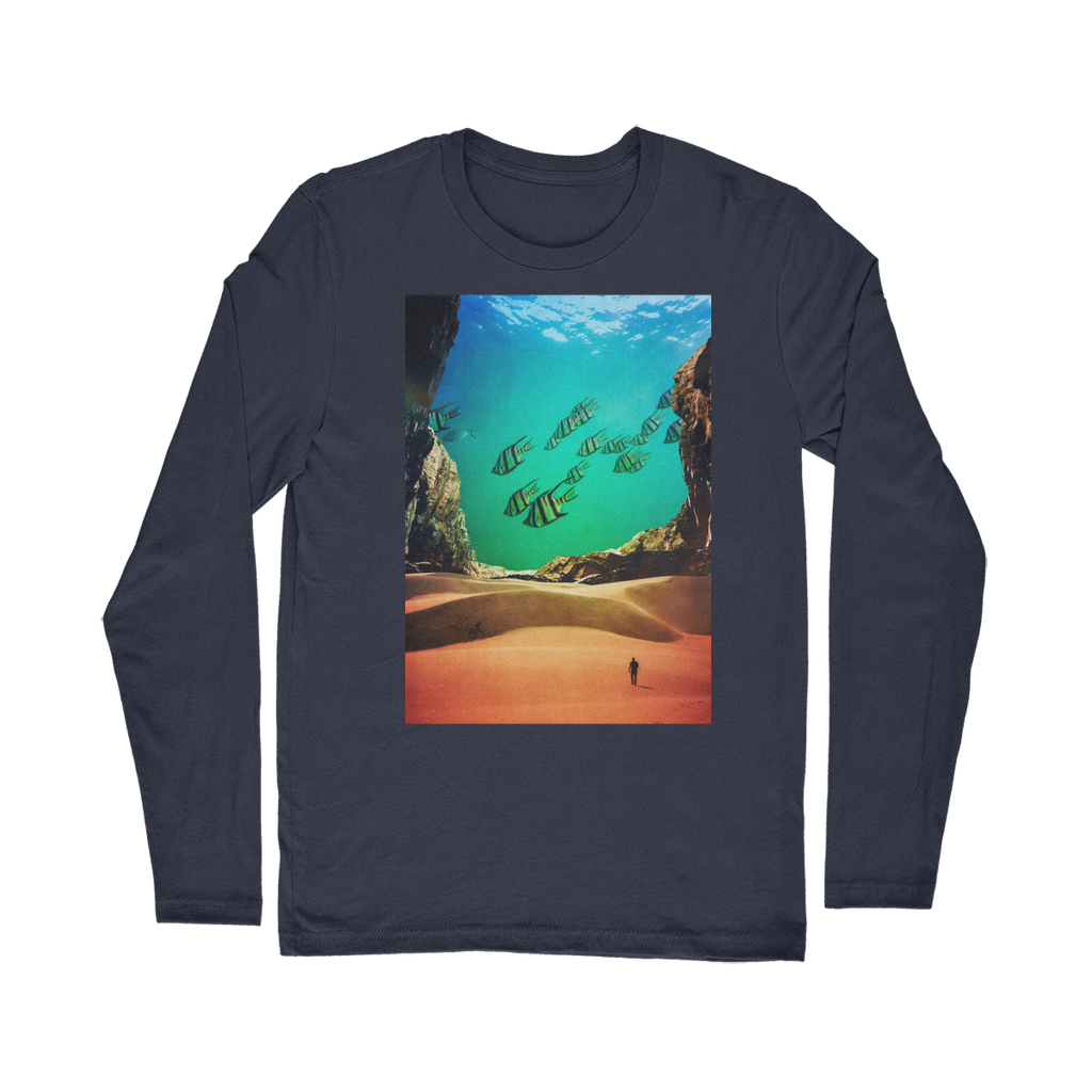 VIRGIN TEEZ Long sleeves T-shirt NAVY / Unisex / S Inside the Cave Classic Long Sleeve T-Shirt