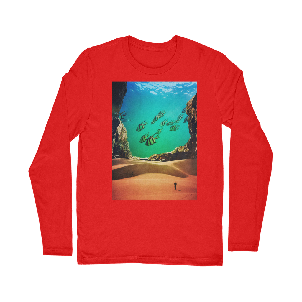 VIRGIN TEEZ Long sleeves T-shirt Red / Unisex / S Inside the Cave Classic Long Sleeve T-Shirt