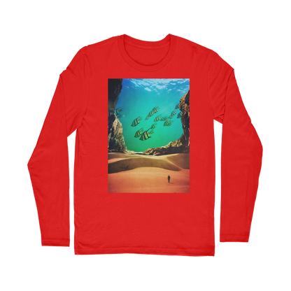 VIRGIN TEEZ Long sleeves T-shirt Red / Unisex / S Inside the Cave Classic Long Sleeve T-Shirt