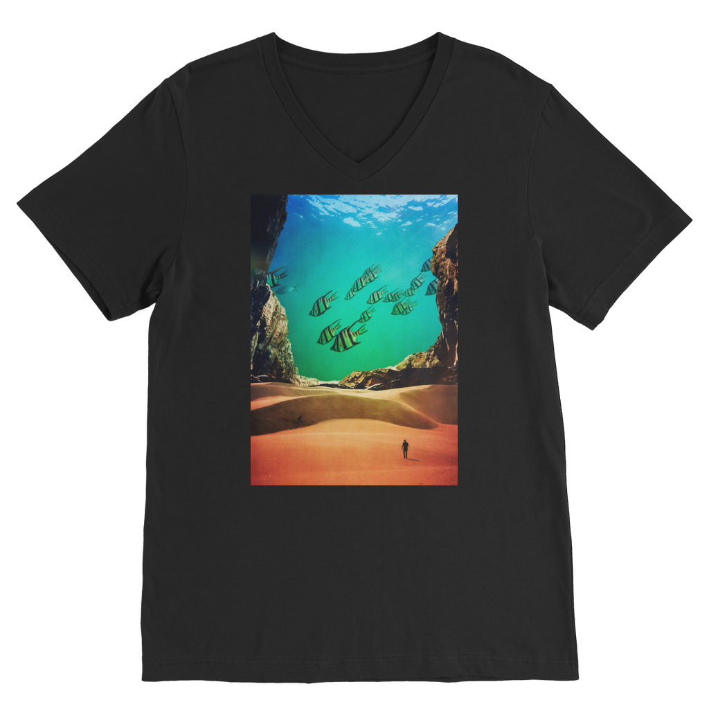 VIRGIN TEEZ Men T-Shirts Black / Unisex / S Inside the Cave Premium V-Neck T-Shirt