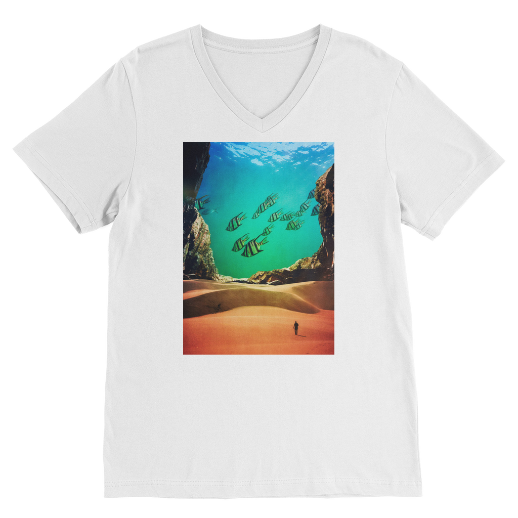 VIRGIN TEEZ Men T-Shirts White / Unisex / S Inside the Cave Premium V-Neck T-Shirt