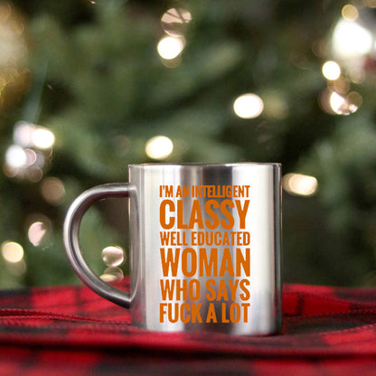 Intelligent Classy Woman Gold & Silver Mug