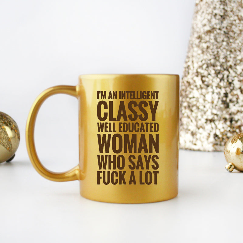 Intelligent Classy Woman Gold & Silver Mug