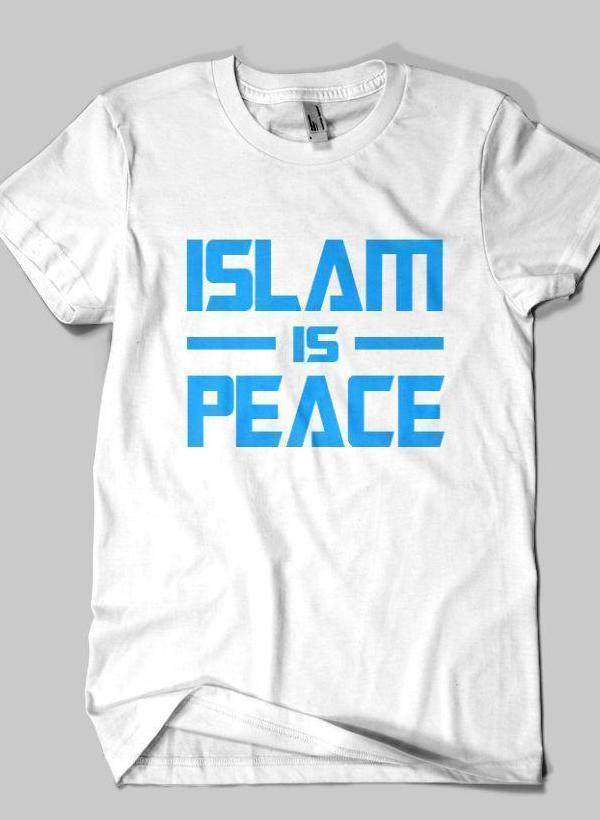 Fahad Khan T-shirt SMALL ISLAM IS PEACE Islamic Half Sleeves T-shirt