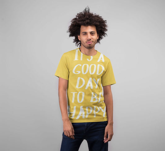 Its a good day to be happy yellow prints Premium Sublimation Adult T-Shirt